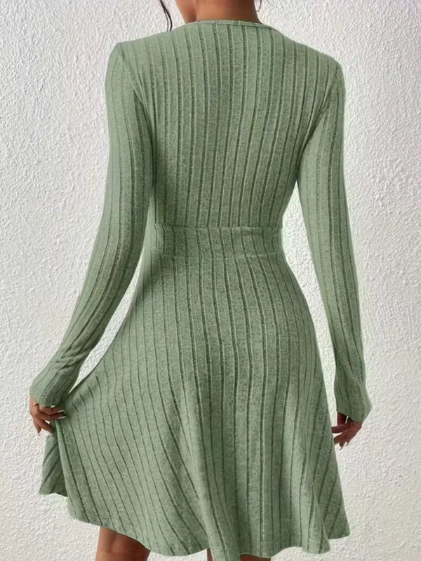 Ribbed Knit Wrap Mini Dress - product image 20