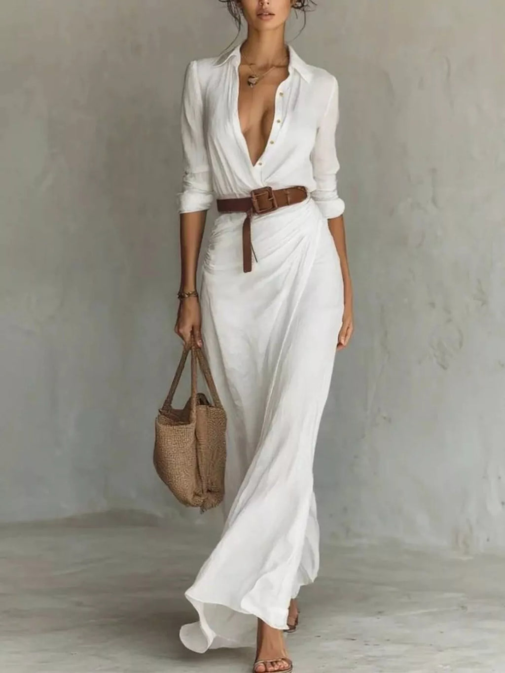 Ruched Long Sleeve Maxi Dress - product image 7