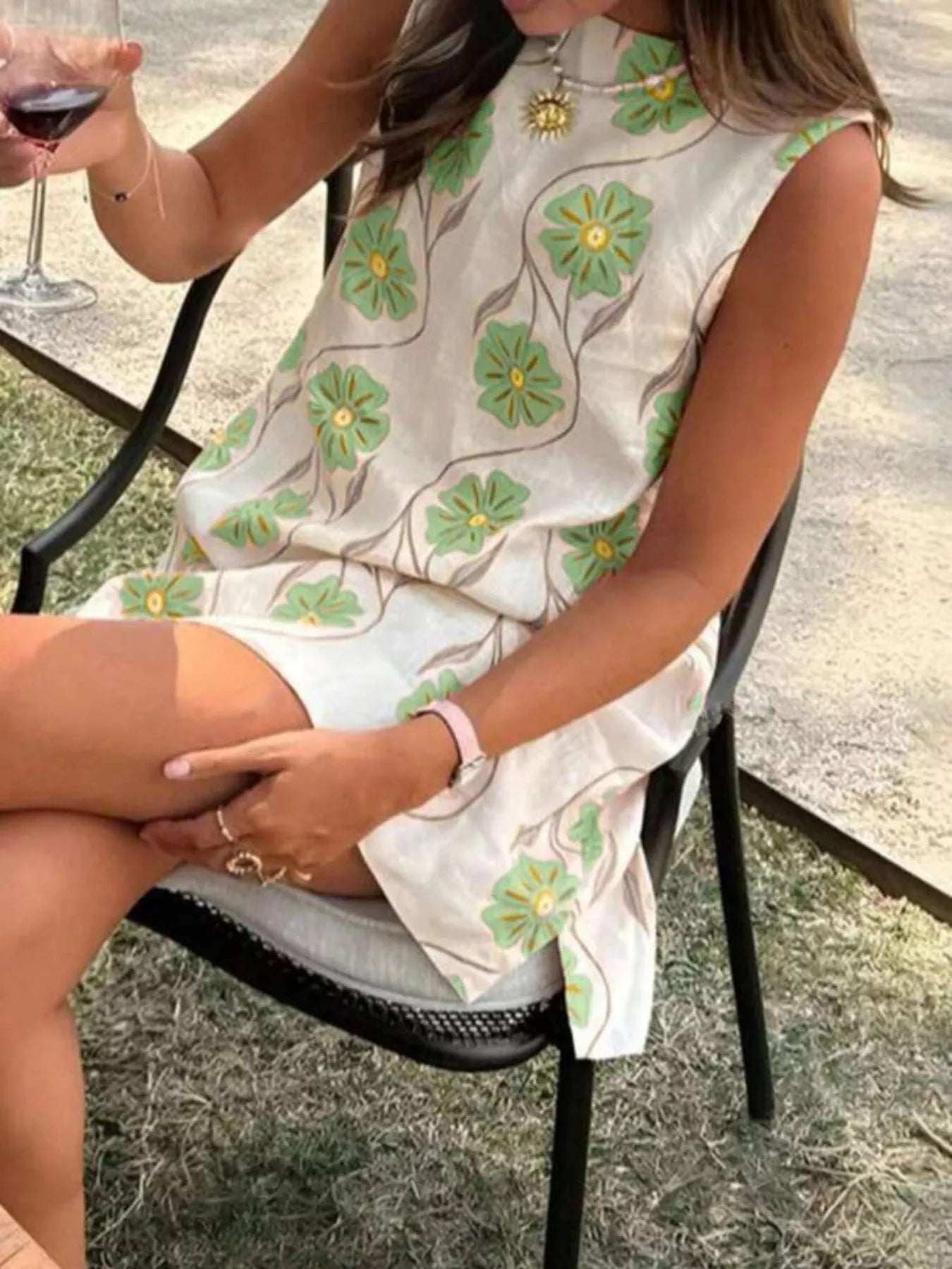 Floral Pattern Sleeveless Mini Dress view 10 - Shopiebay