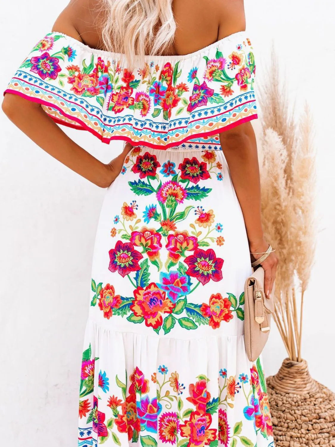 Floral Off Shoulder Ruffle Maxi Dress Secondary image