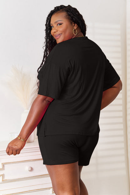 Basic Bae Full Size Soft Rayon Half Sleeve Top and Shorts Set view 8 - Shopiebay