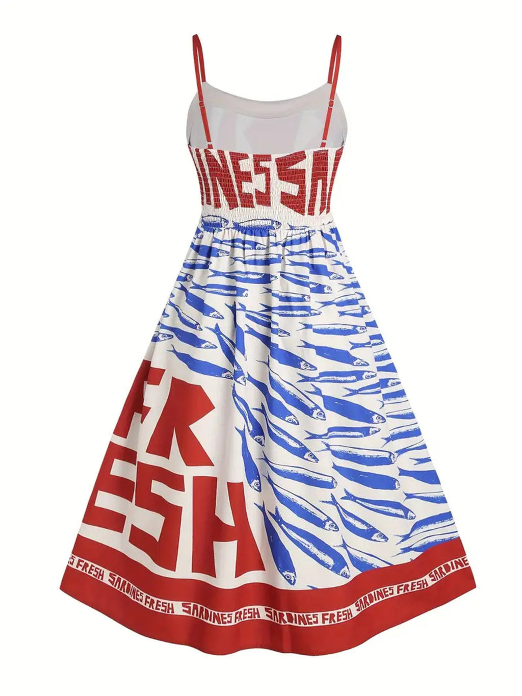 Sardine Print Spaghetti Strap Midi Dress - product image 4