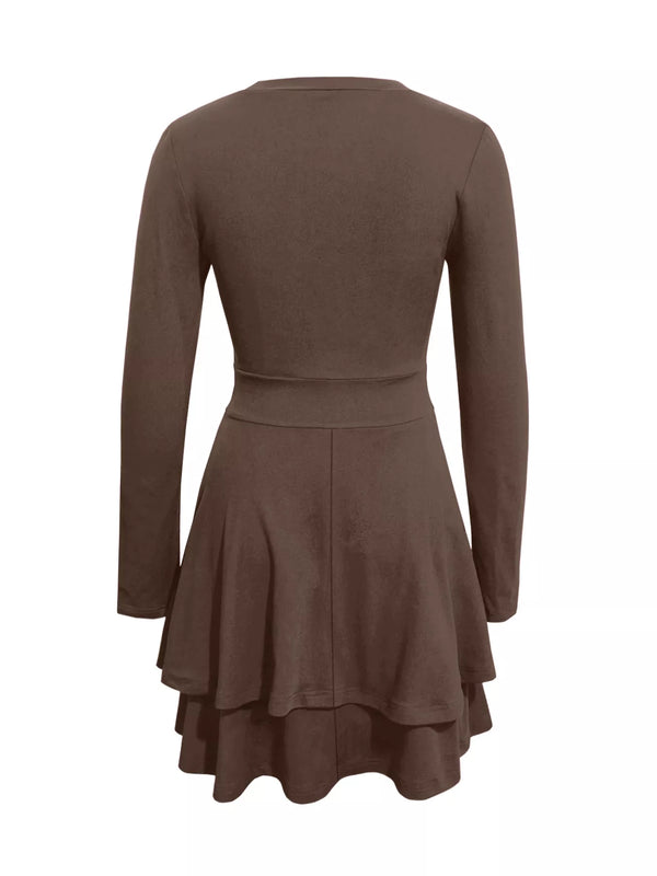 V-Neck Layered Ruffle Mini Dress - product image 12