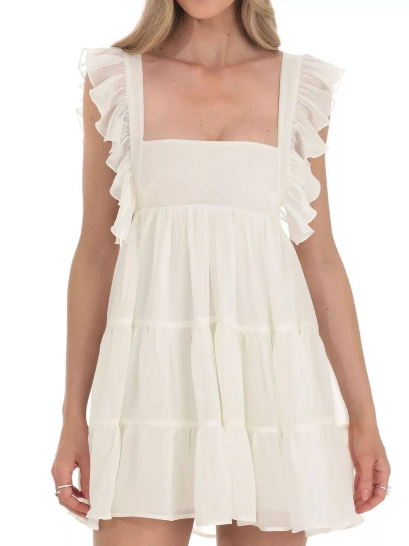 Ruffled Square Neck Tiered Dress Main image