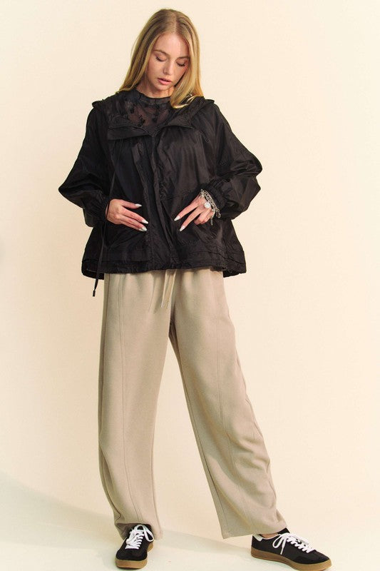 Davi & Dani Drawstring Wide Leg Sweatpants