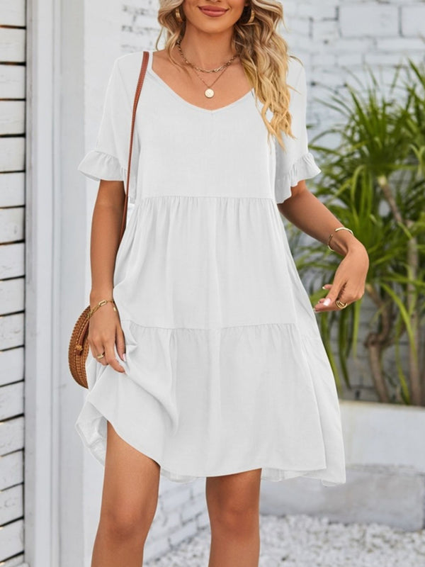Ruffled Sleeve Tiered Mini Dress - product image 20
