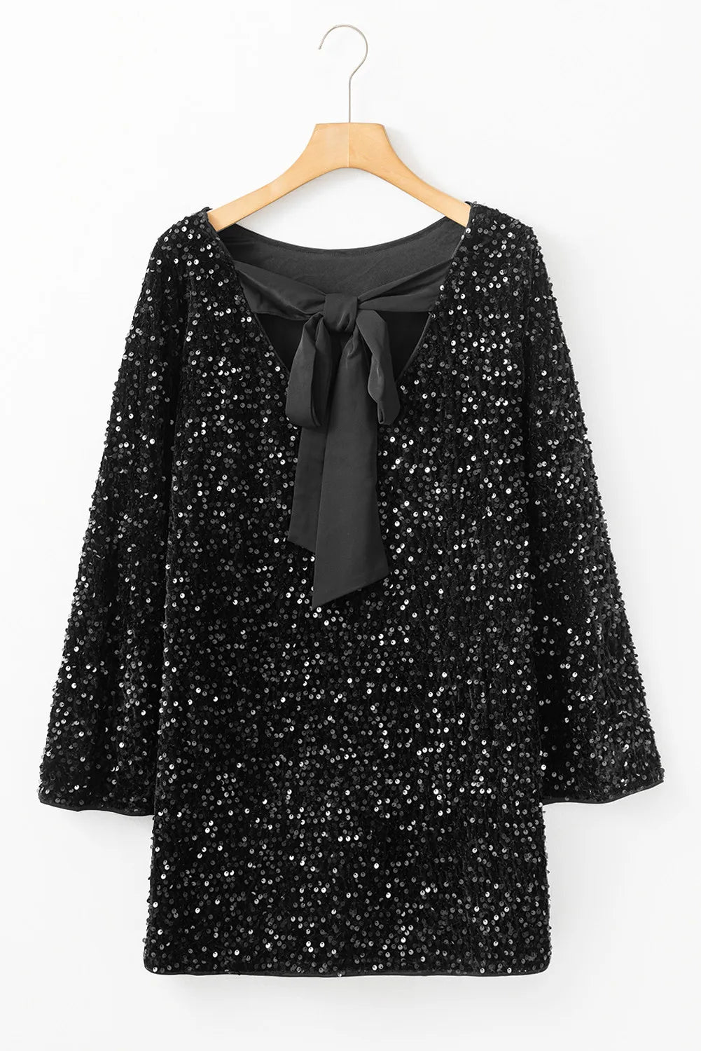 Sequin Round Neck Long Sleeve Mini Dress - product image 6