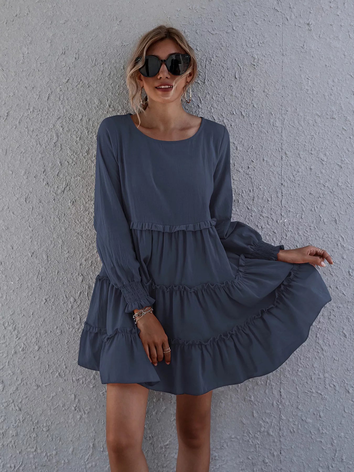 Ruffle Tiered Long Sleeve Mini Dress - product image 11