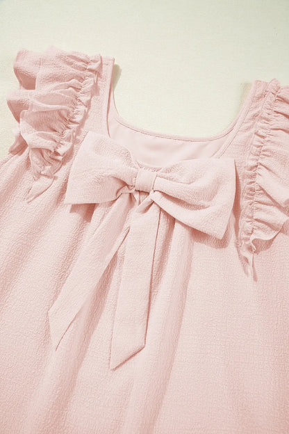 Ruffle Sleeve Bow Back Mini Dress view 6 - Shopiebay