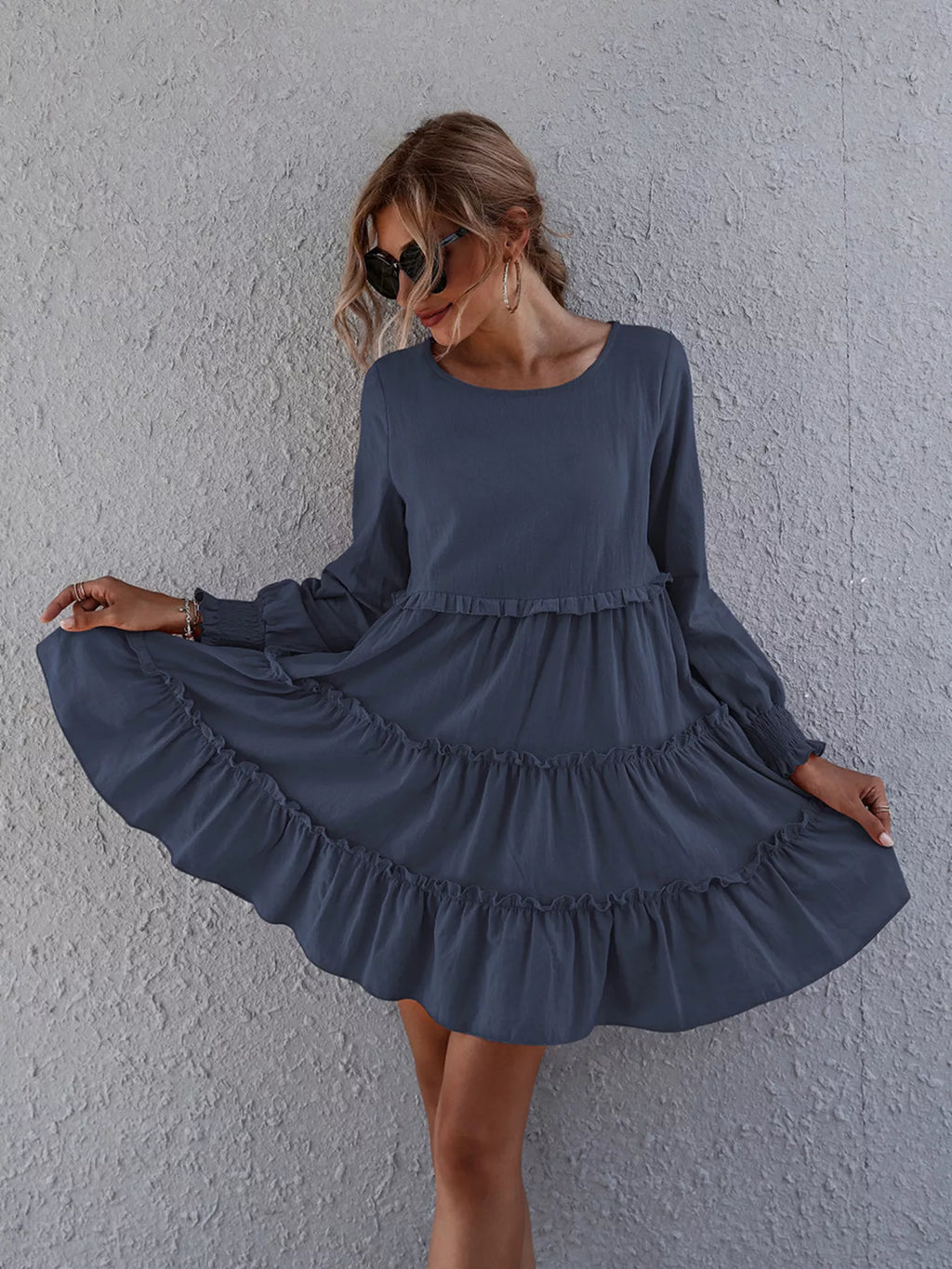 Ruffle Tiered Long Sleeve Mini Dress - product image 10