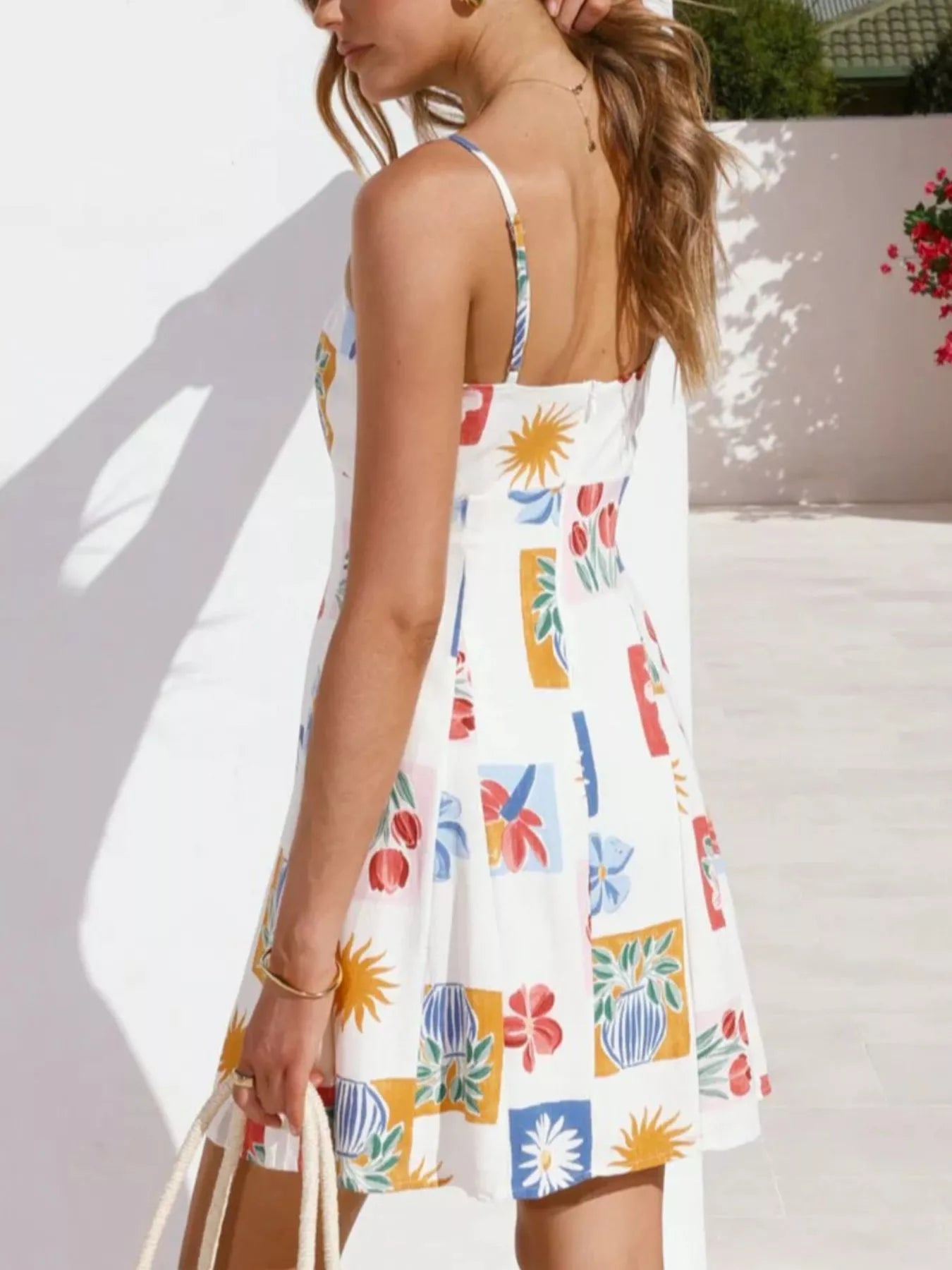 Floral Print Tie-Front Mini Dress view 5 - Shopiebay