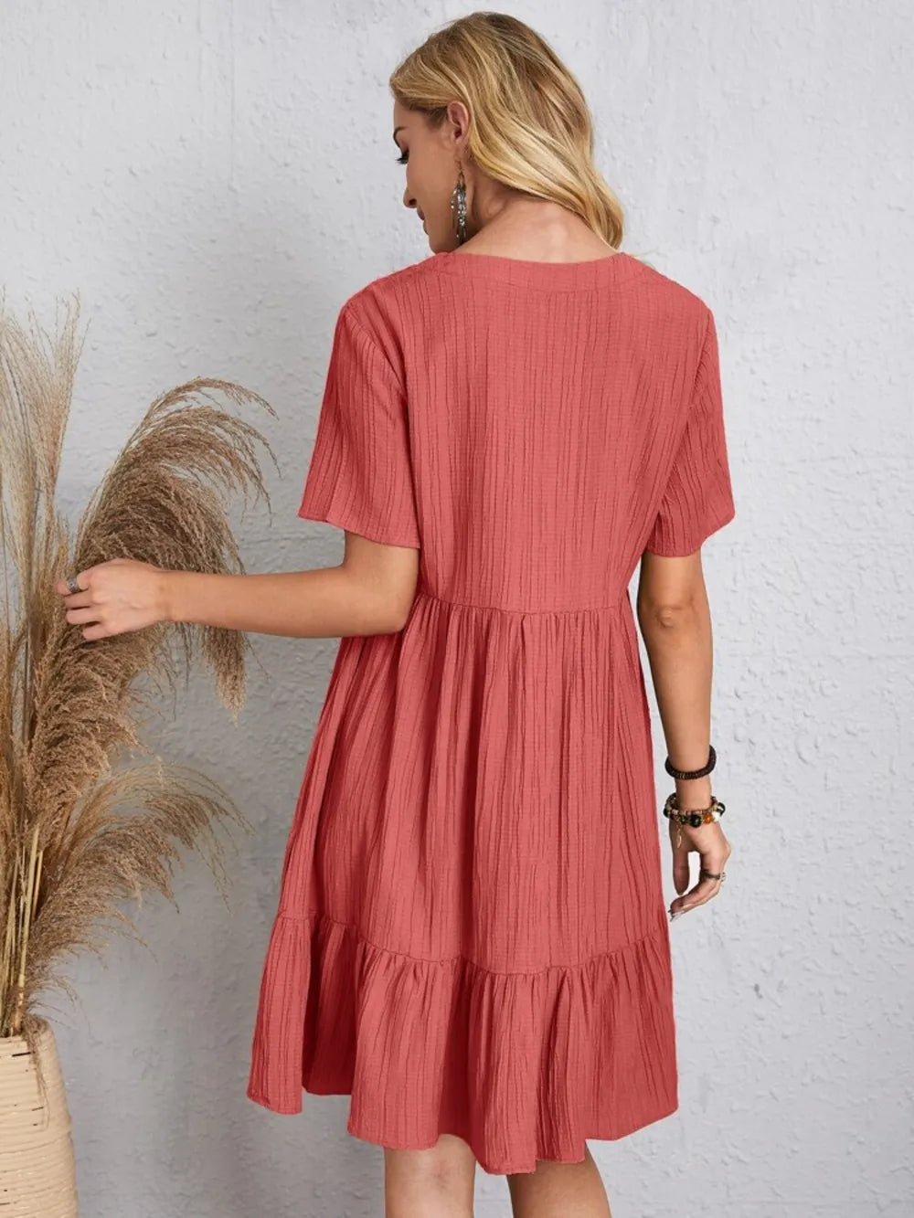 V-Neck Short Sleeve Dress Secondary image