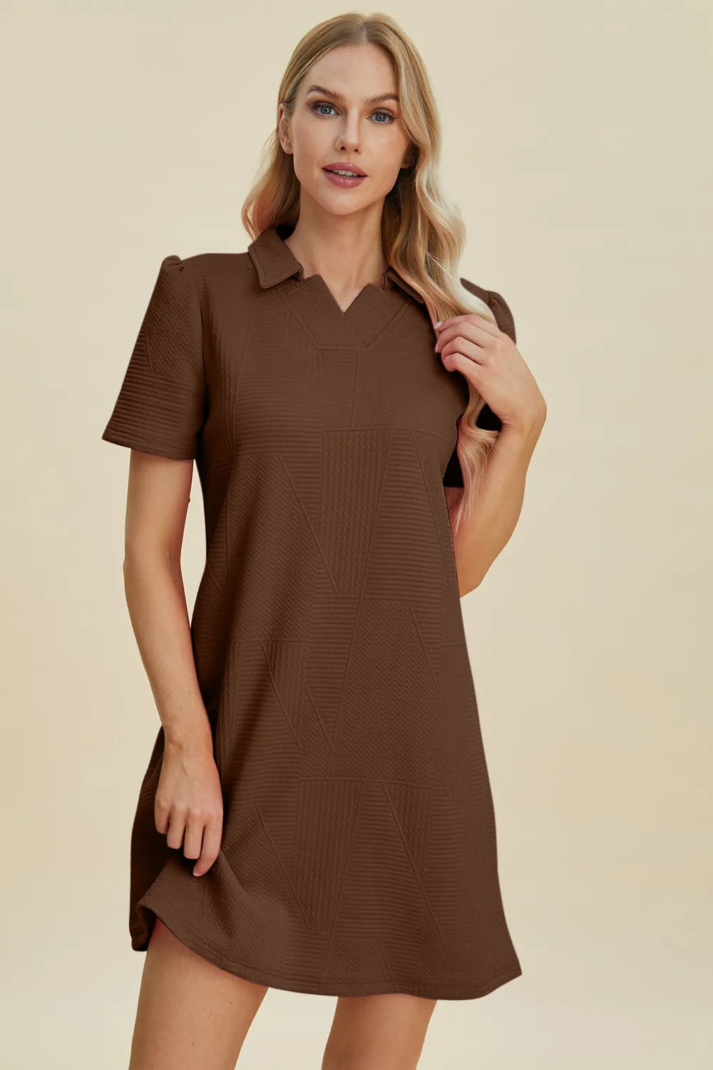 Double Take Texture Short Sleeve Dress - product image 23