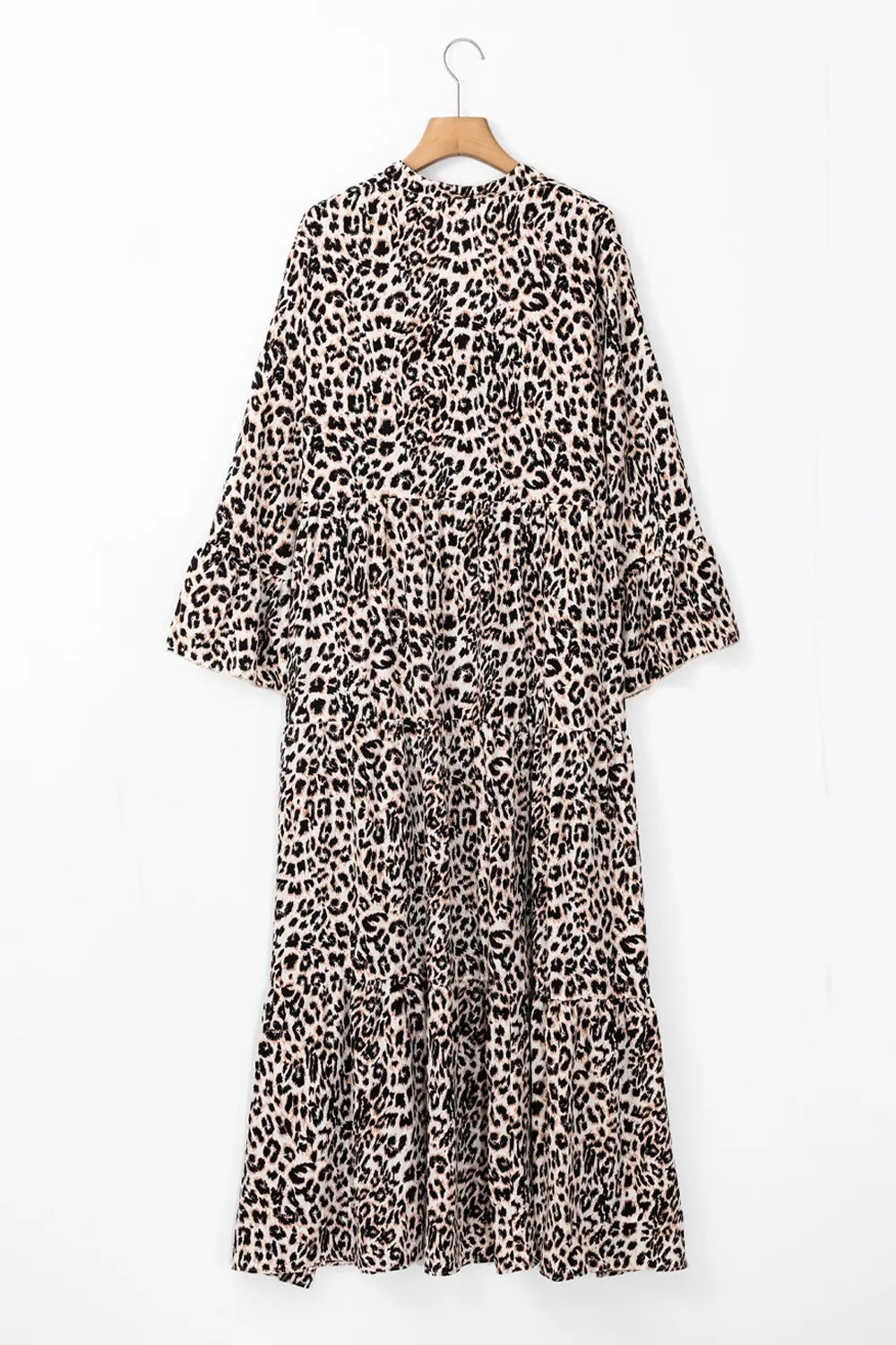 Leopard Notched Long Sleeve Maxi Dress - product image 6
