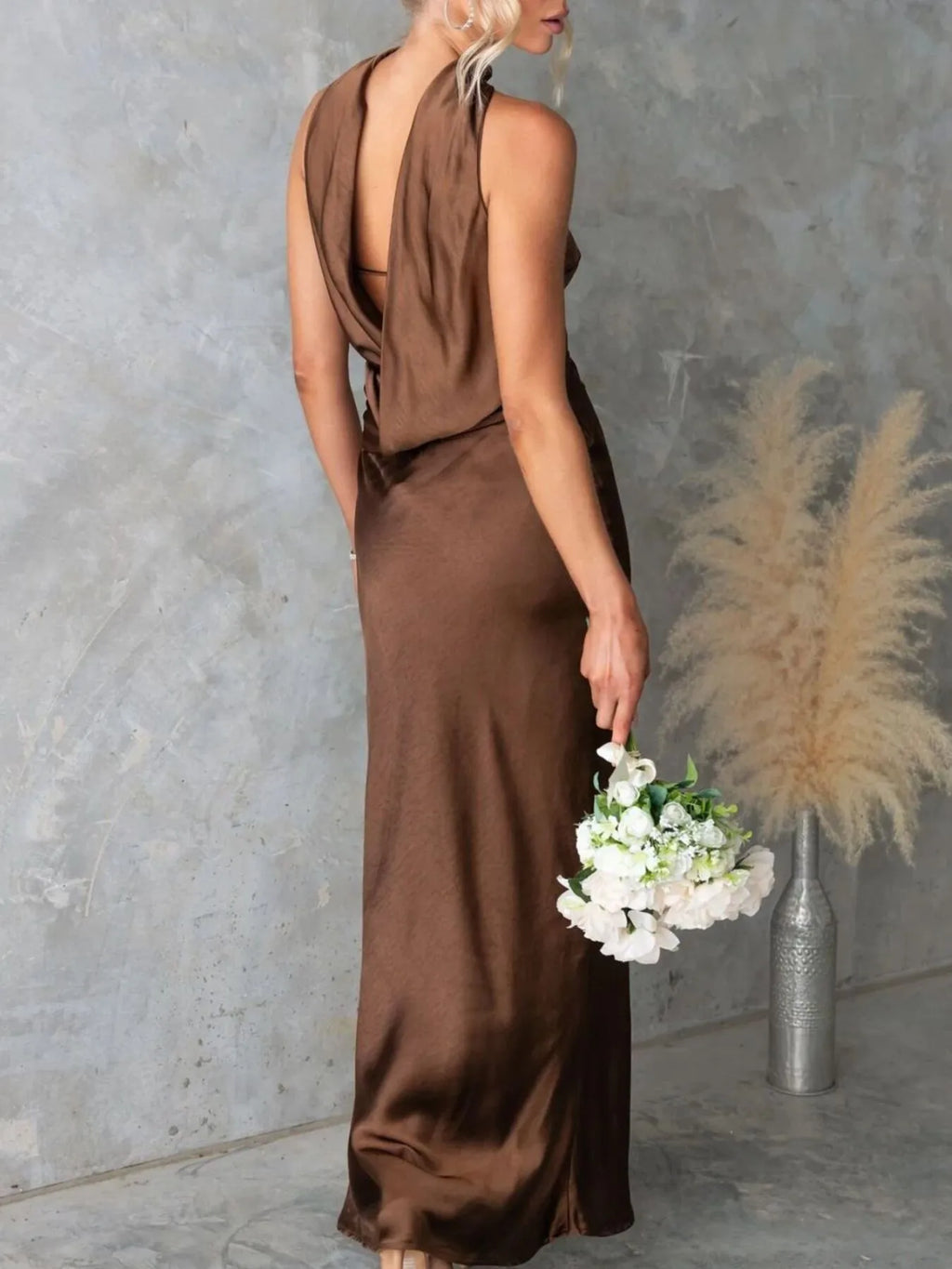 Satin Halter Maxi Dress - product image 11