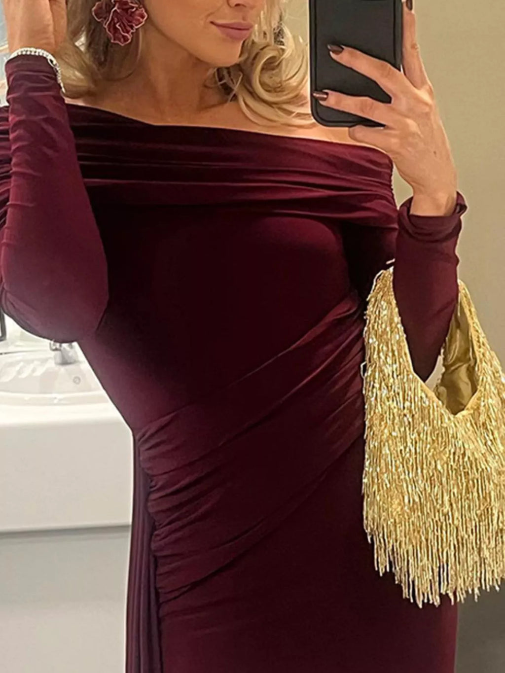 One-Shoulder Ruched Maxi Dress - product image 6