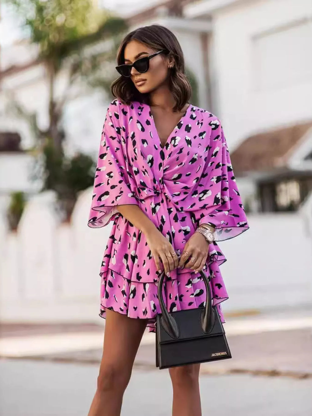 Layered Printed Surplice Mini Dress - product image 10