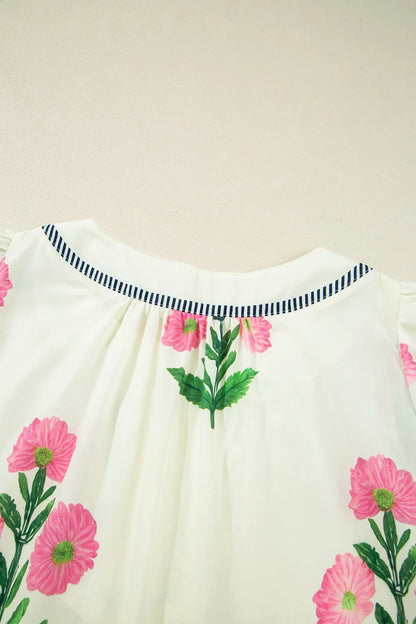 Floral Print Flutter Sleeve Summer Mini Dress view 9 - Shopiebay