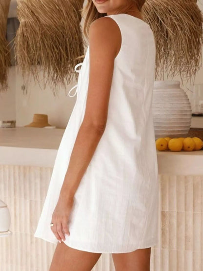 Sleeveless Tie-Front Mini Dress view 7 - Shopiebay