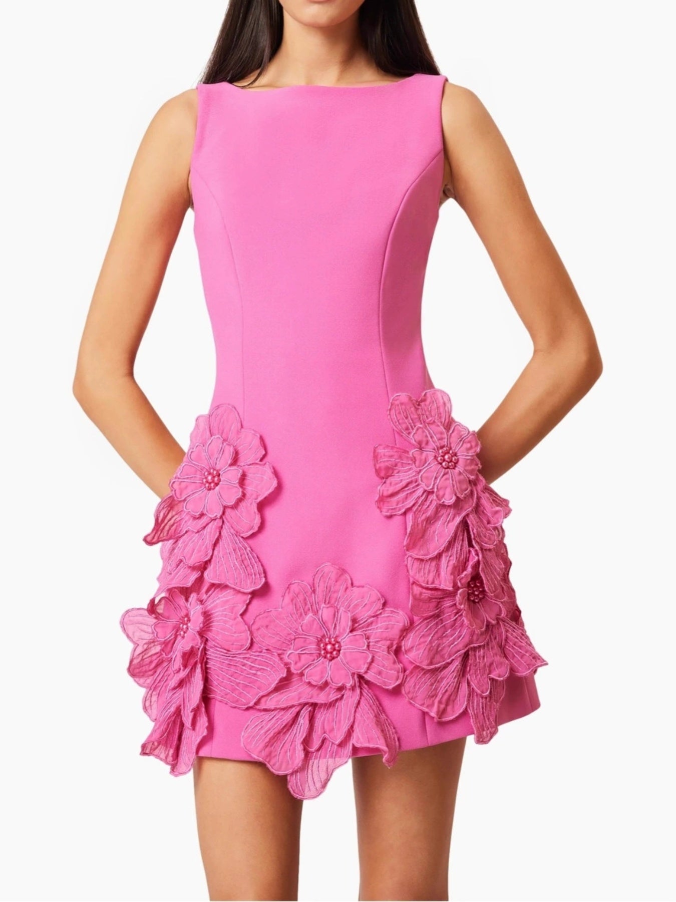 Flower Round Neck Sleeveless Dress view 5 - Shopiebay