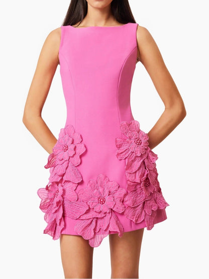 Flower Round Neck Sleeveless Dress view 5 - Shopiebay