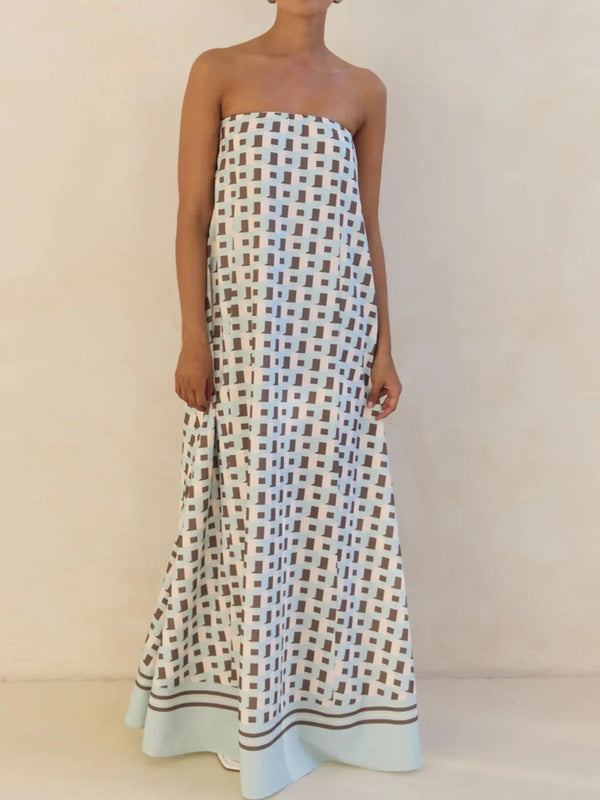 Smocked Printed Tube Maxi Dress - product image 10