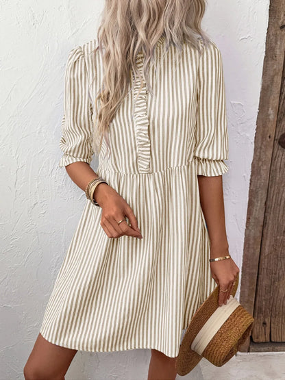 Striped Half Sleeve Dress view 5 - Shopiebay