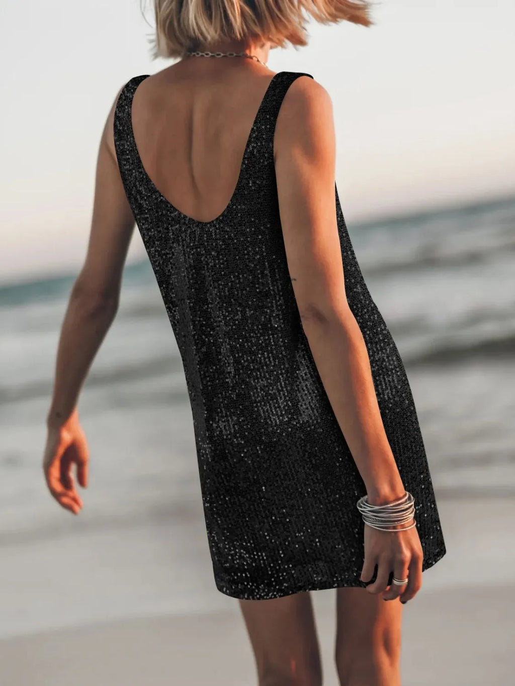 Sequin Scoop Neck Mini Dress - product image 22