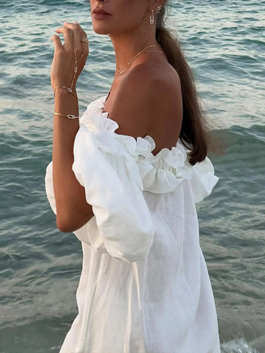 Side Slit Off-Shoulder Dress - product image 5