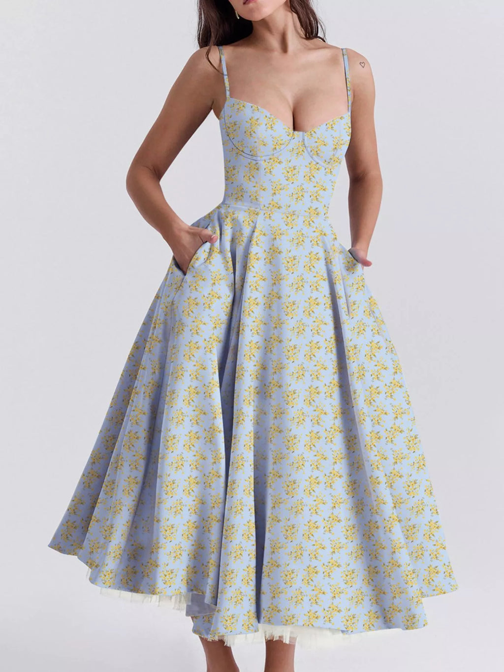 Sweetheart Neck A-Line Midi Dress - product image 24