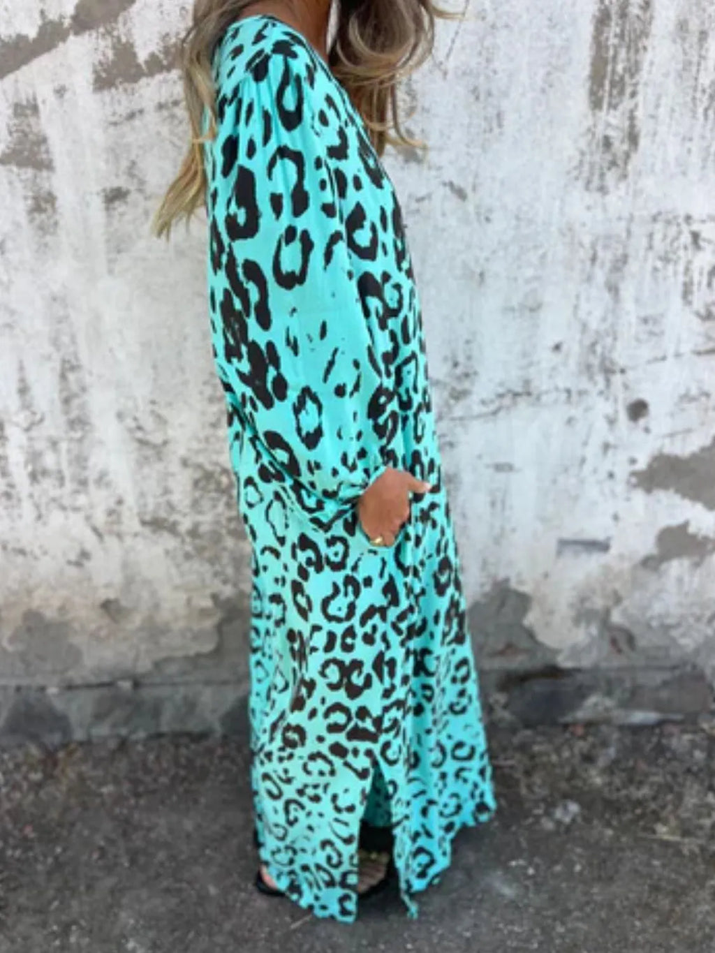 Printed V-Neck Dress with Pockets - product image 20