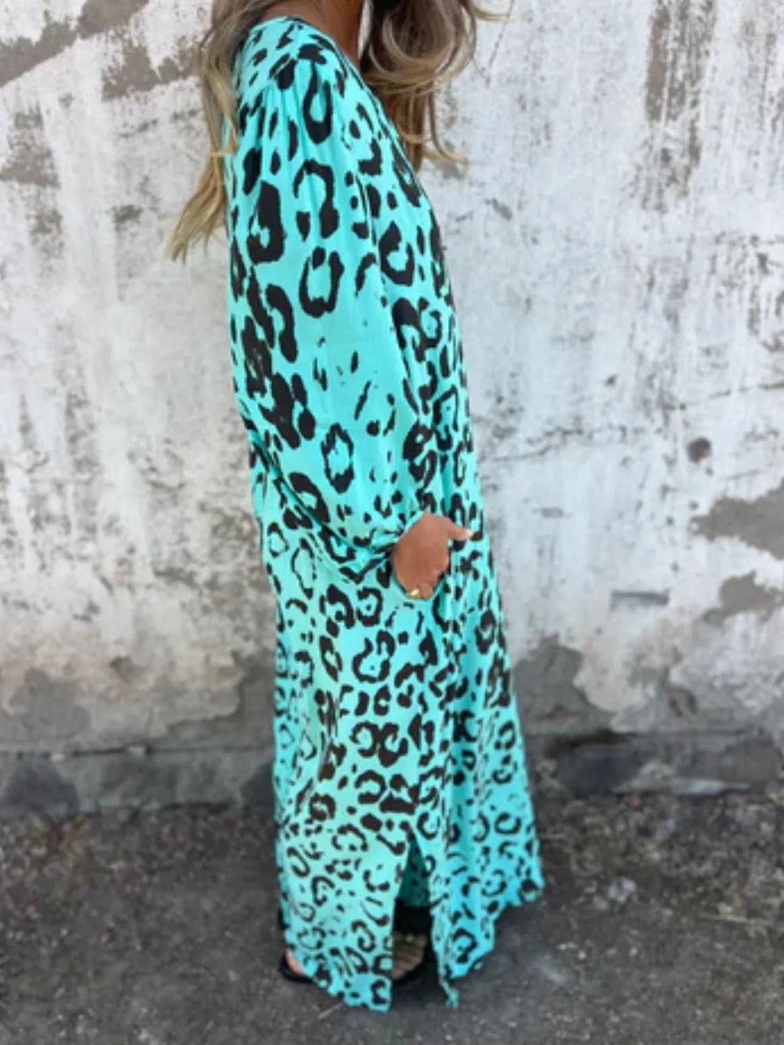 Printed V-Neck Dress with Pockets - product image 20