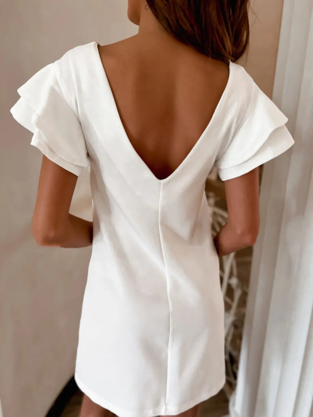 Ruffled Layered Short Sleeve Mini Dress - product image 3