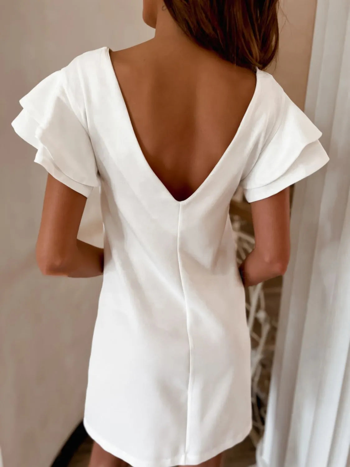 Ruffled Layered Short Sleeve Mini Dress - product image 3