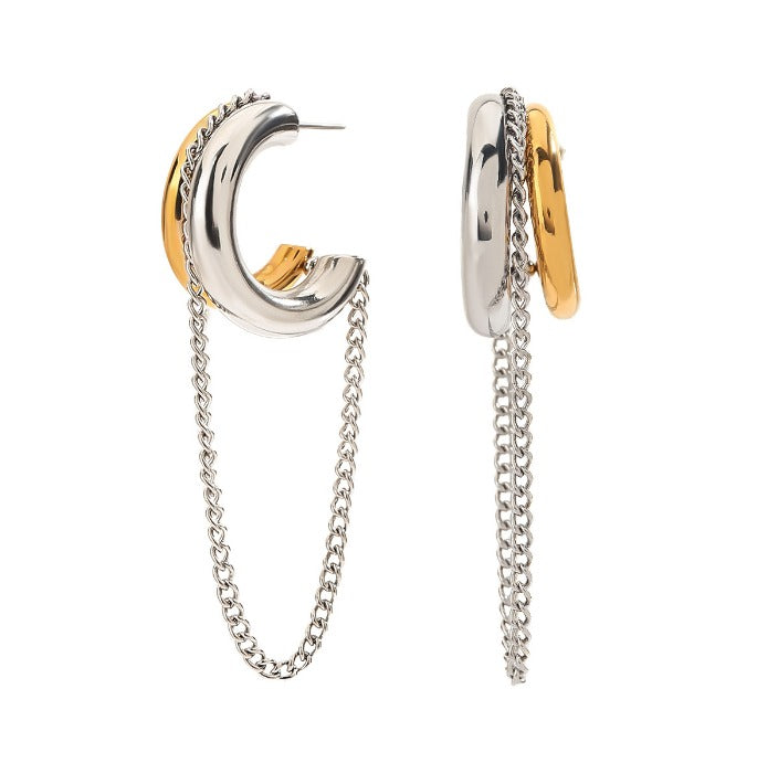 Blaine Two Tone Chain Hoop Main image