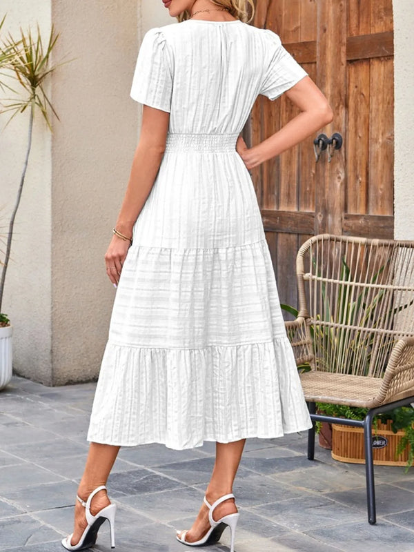 Tiered Notched Short Sleeve Dress - product image 15