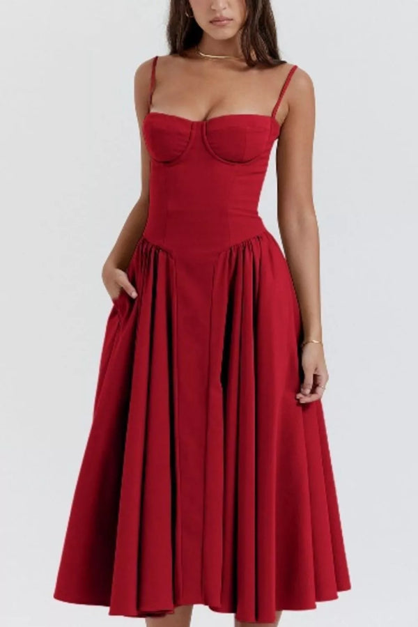 Sweetheart Neck Ruched Midi Dress - product image 17
