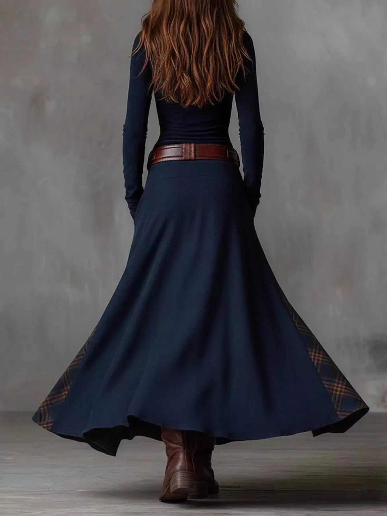 Plaid Button Front Long Sleeve Dress - product image 2