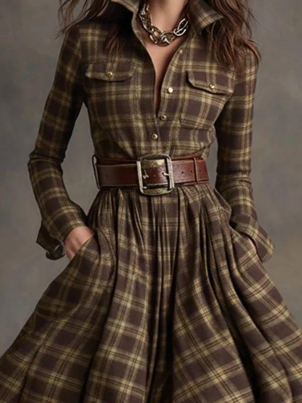 Plaid Button Front Maxi Shirt Dress - product image 2