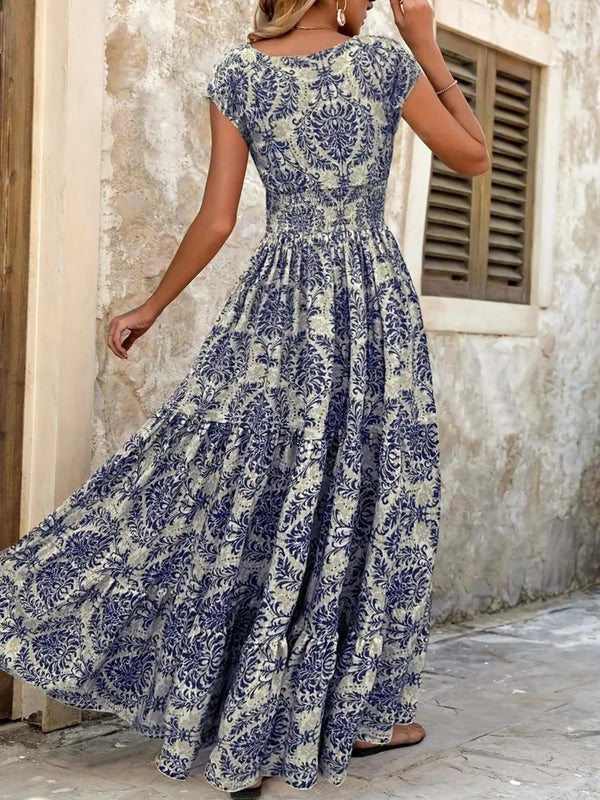 Printed Cap Sleeve Maxi Dress - product image 4