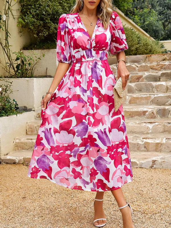 Printed Puff Sleeve Midi Dress - product image 12