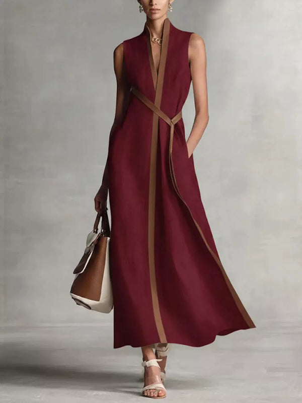 Full Size Contrast Trim Sleeveless Maxi Dress Plus Size - product image 7