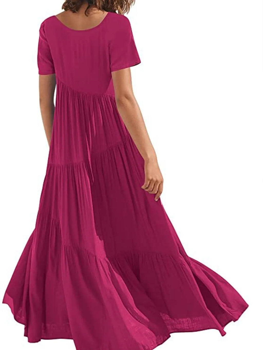 Round Neck Tiered Ruffle Maxi Dress - product image 9