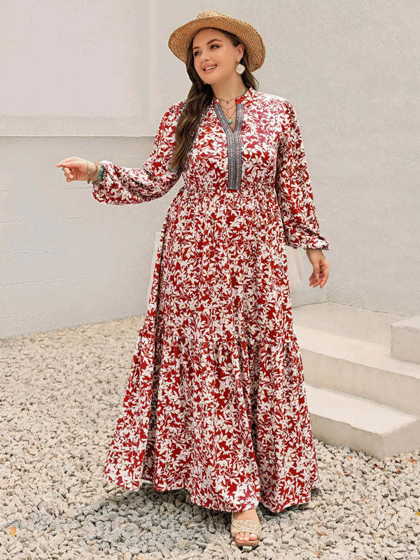 Plus Size Floral Print Long Sleeve Maxi Dress - product image 3