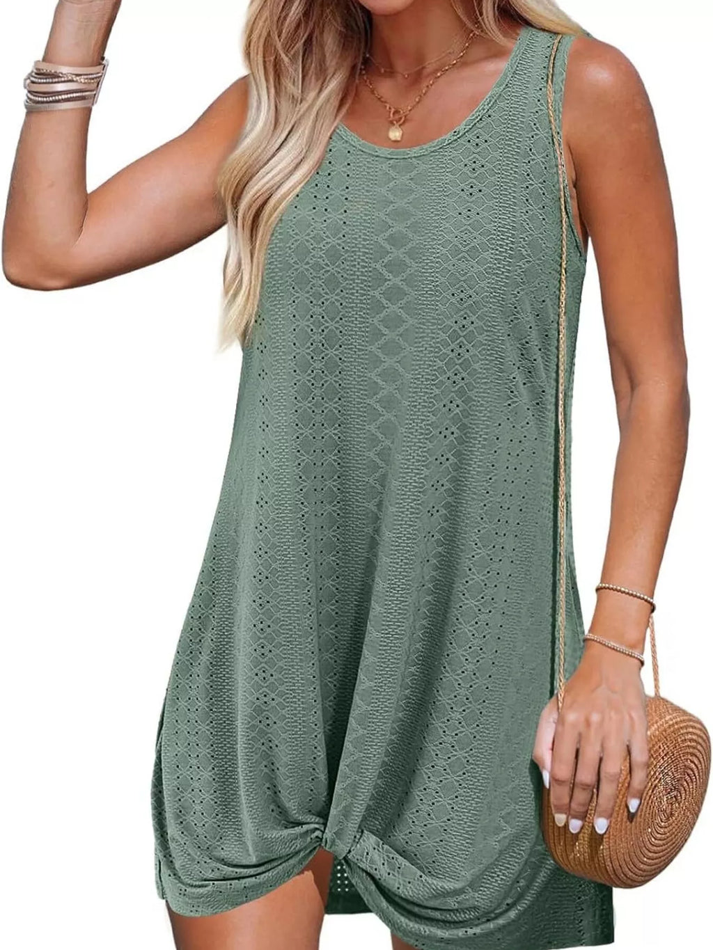 Sleeveless Knotted Hem Tank Dress - product image 6