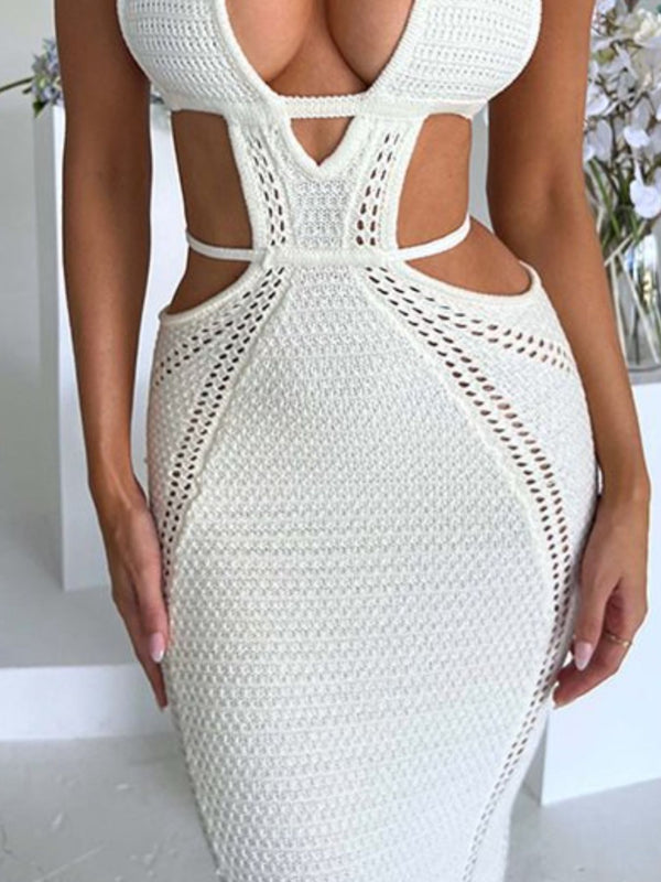 Halter Neck Cutout Knitted Maxi Dress - product image 9