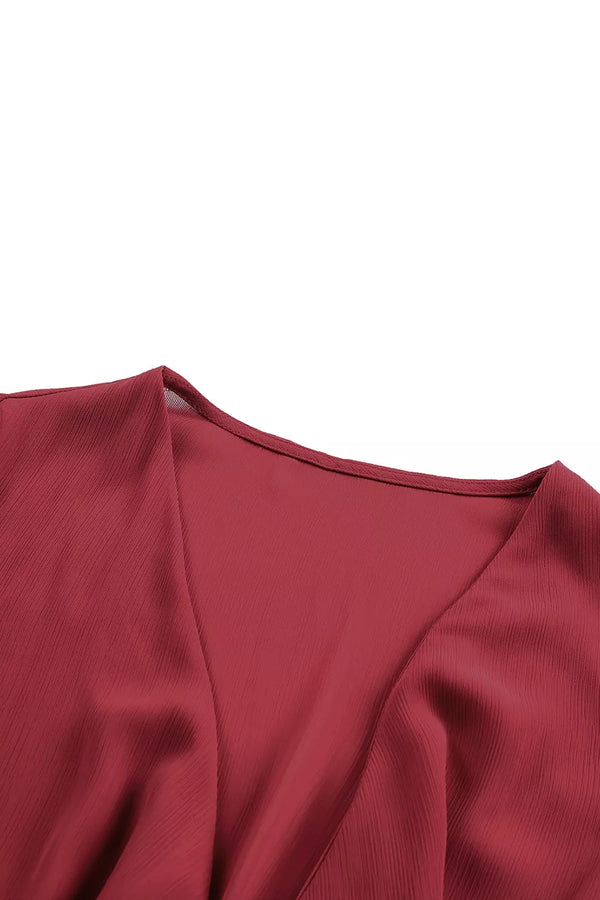 Elegant Tie-Front Ruffle Mini Dress with Smocked Wiast - product image 19
