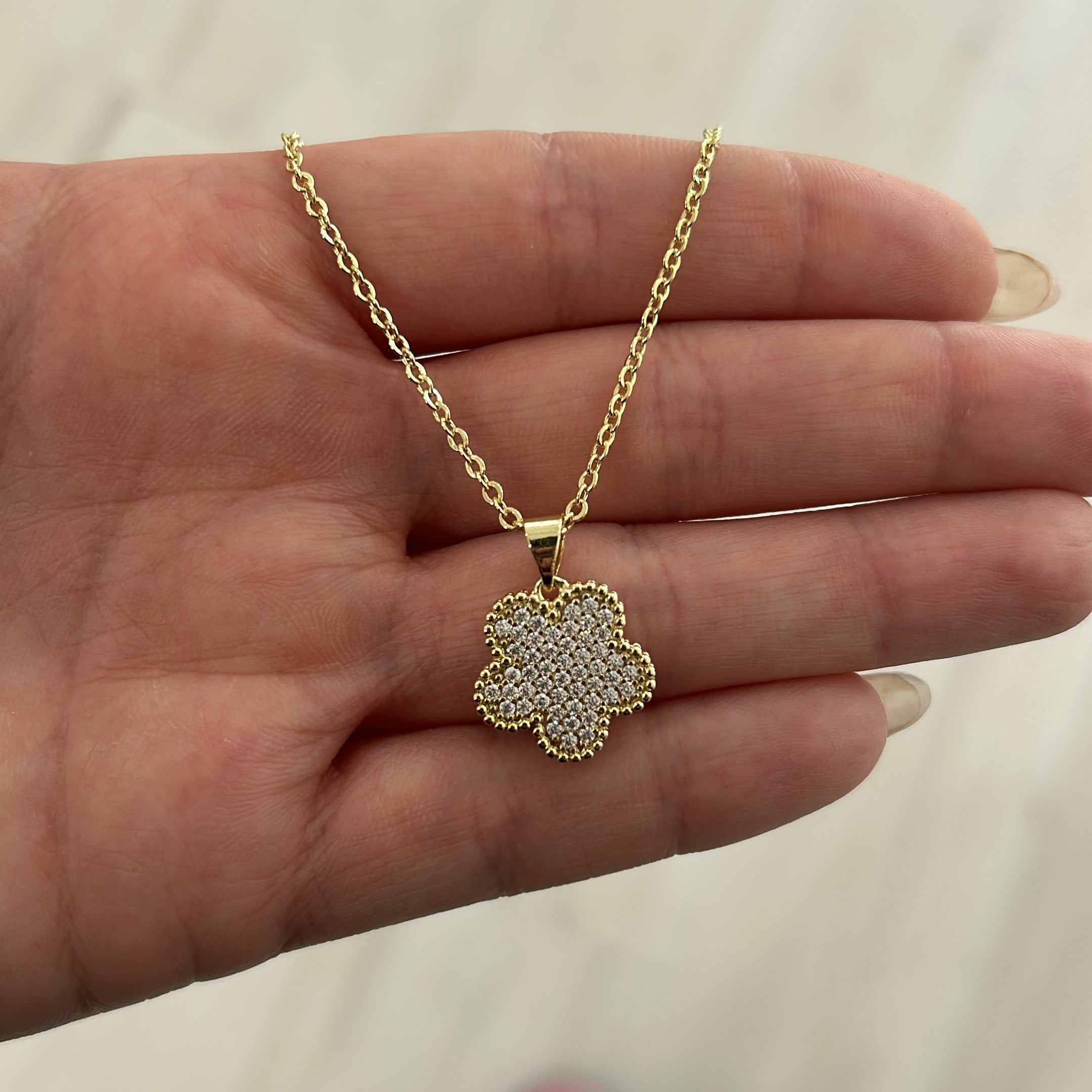 Adeline Clover Pave Pendant Necklace Secondary image