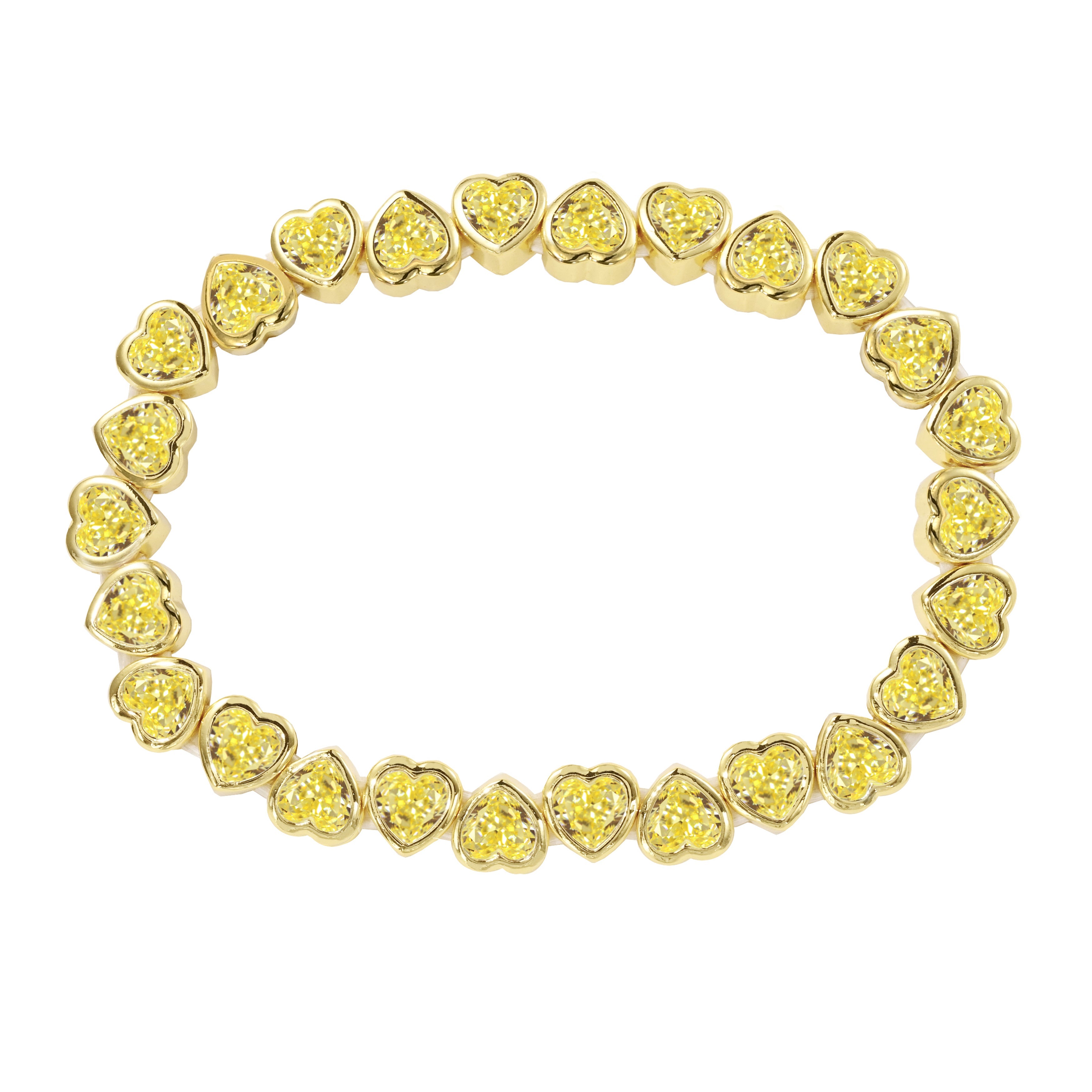 Stretchy Bezel Heart Bracelet Canary Main image