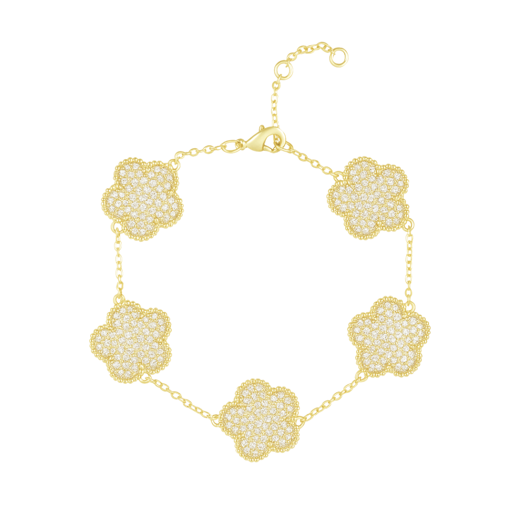 Sahira Adeline Pave Bracelet & Pendant Set – Adeline Clover Pave Bracelet Main image